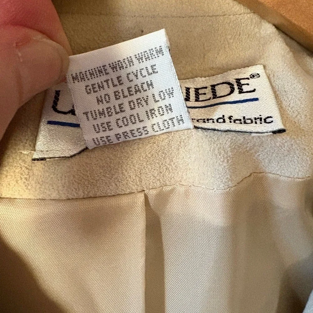 Vintage Ultrasuede Cream Women's Blazer Size 10 Tailored Quiet Luxury Minimalist